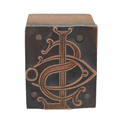 Vintage Letterpress Printing Block Printers Plate LSCo SLCo Font Logo Monogram