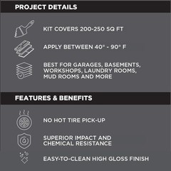 Rust-oleum Rocksolid Polycuramine Concrete Coating Dark Gray Garage Floor Kit