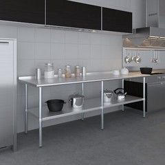 30 in. x 96 in. Stainless Steel Work Table with 1.5 in. Backsplash
