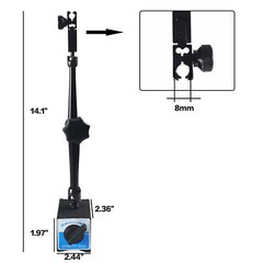 HFS(R) 176lbs/80kg Black Magnetic Base Stand for Digital Dial Indicator Gauge