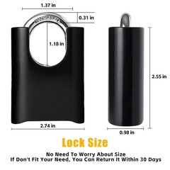 DELSWIN 4-Digit Combination Lock Outdoor Padlock – 1 Piece, Obsidian Black