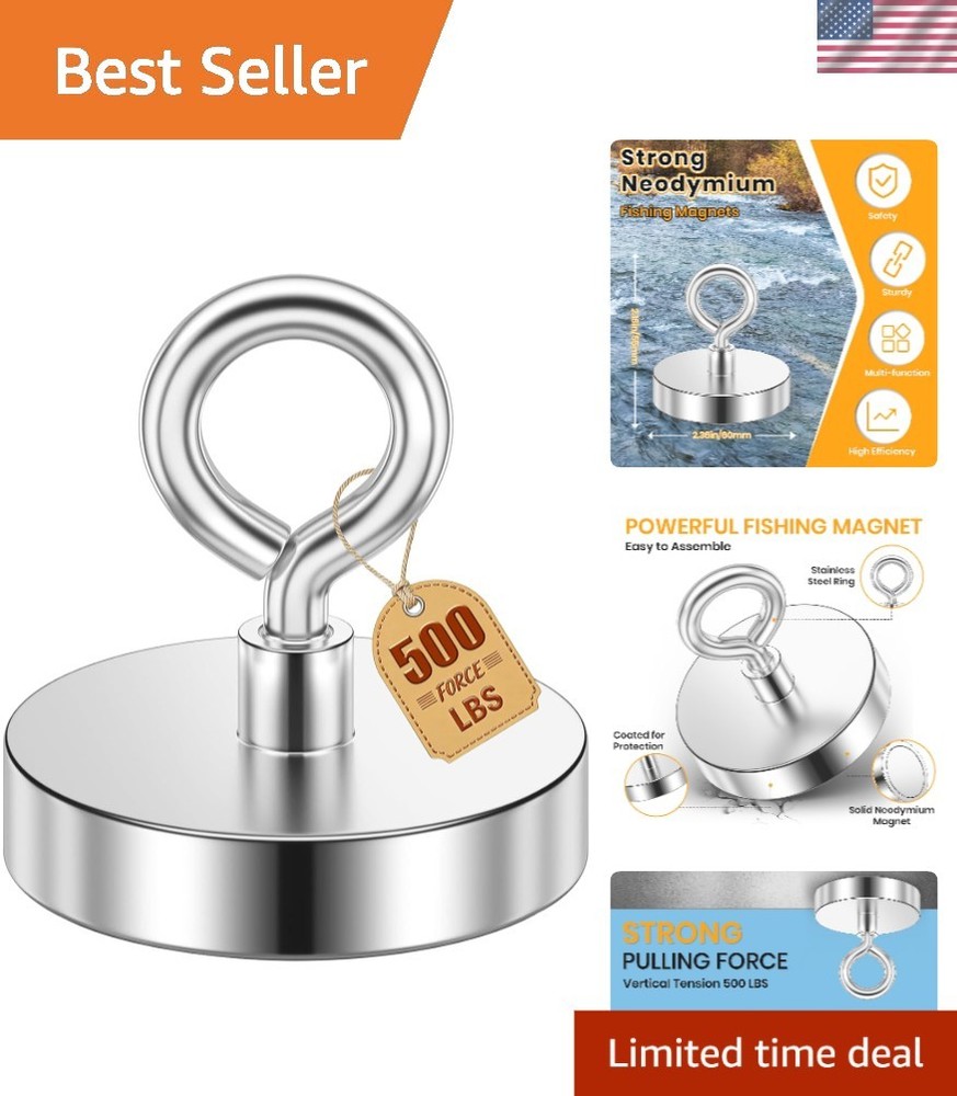 Ultimate Heavy Duty 500 lbs Neodymium Magnet – Perfect for Fishing Adventures