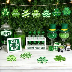 80PCS Wooden Shamrock Ornaments to Paint St. Up 3.15 inches, Shamrock02