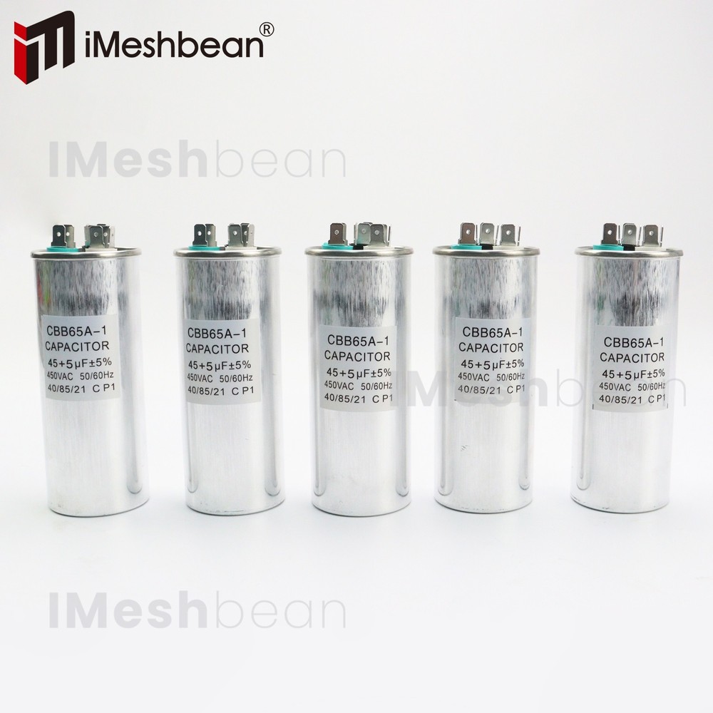 5Pcs Dual Run AC Capacitor 45+5 MFD µF 370-440VAC 50/60Hz 5% HVAC Capacitor