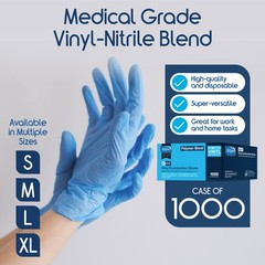 Nitrile~Vinyl Exam Gloves, Disposable, Latex~Free, Multipurpose