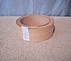 22 in x 66 in TANNED BELT STRAPPING LEATHER NATURE COLOR, Not Died 3-4 mm