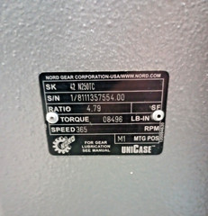 Nord SK-42-N250TC-4.79 Gear Box Reducer Ratio 4.79:1 SK42-N250TC