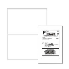4000 Rounded Corner Half Sheet Shipping Labels 8.5×5.5 Self Adhesive 2 Per Sheet