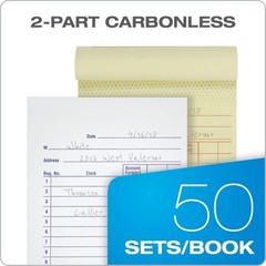 General Purpose Sales Book, 2-Part, Carbonless, White/Canary, 3-11/32 x 5-5/8…