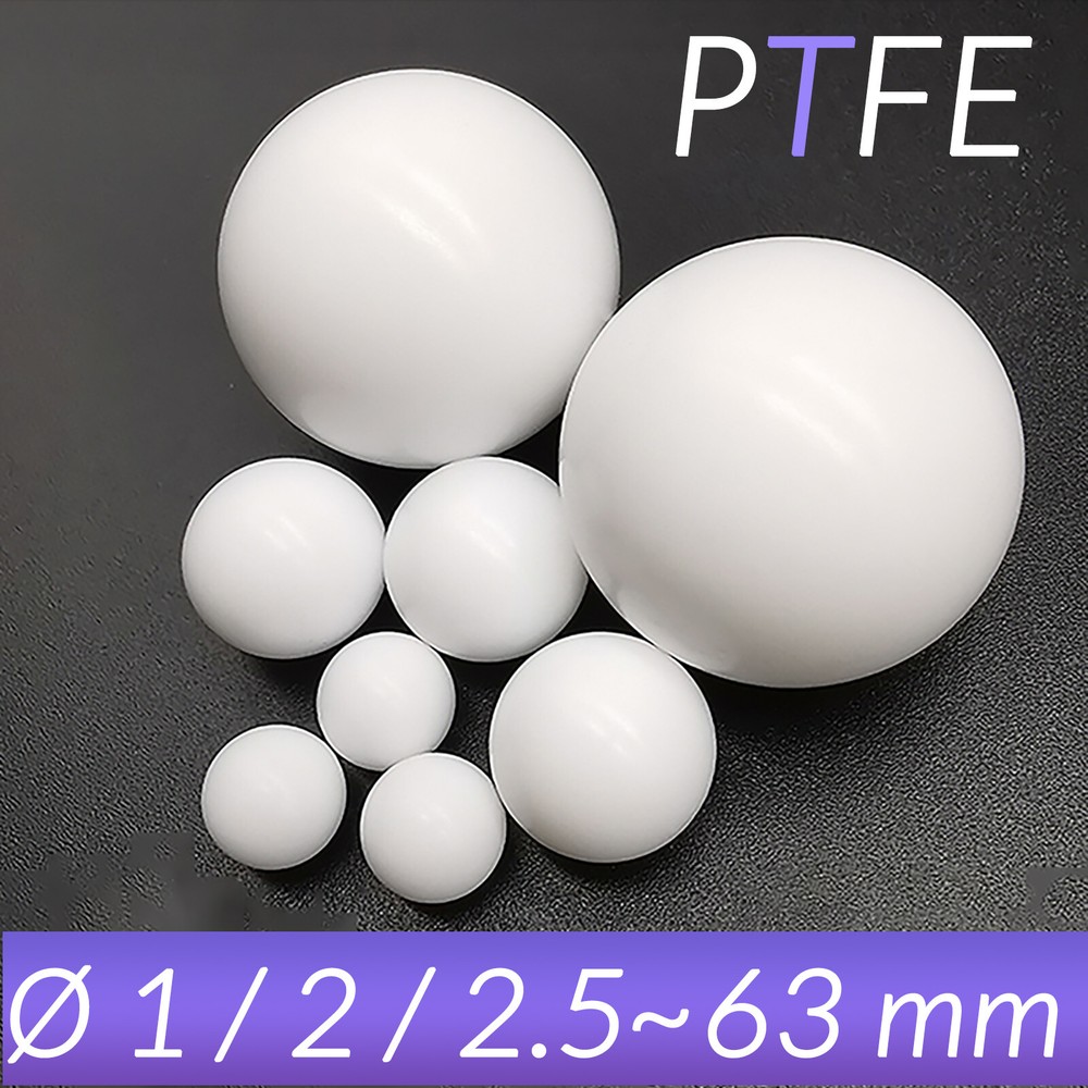 Solid PTFE Plastic White Balls 1mm 2mm 3mm 4mm 5mm 6mm 7mm 8mm 9mm 10mm – 63mm
