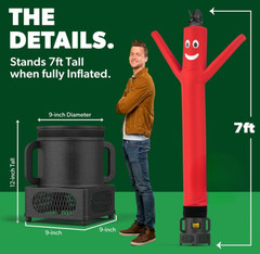 Muñeco inflable bailarín 7ft con soplador para publicidad exterior rojo, Nuevo