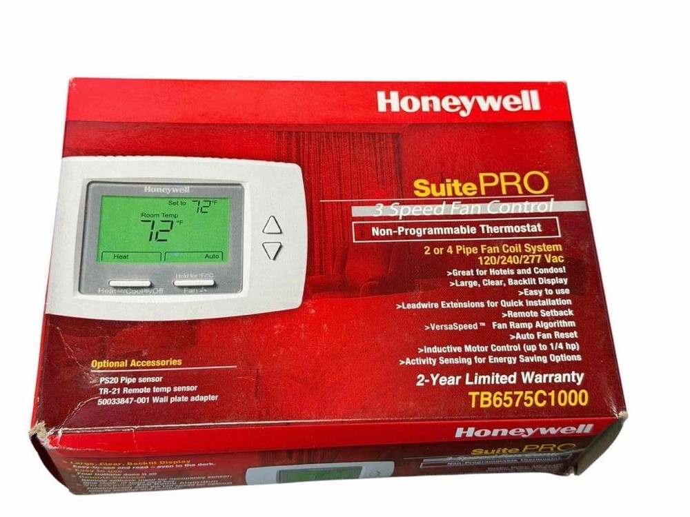 Honeywell Suite Pro 3 Speed Fan Control Non Programmable Thermostat TB6575C1000
