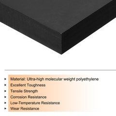 UHMW Ultra High Molecular Weight Polyethylene Sheet, 3/4″ Thick 8″x8” Black