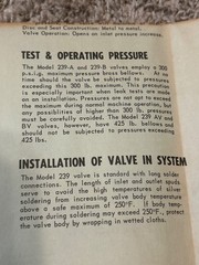 Singer Controls of America Mod 239 239AWHL Evaporation Pressure Regulating Valve