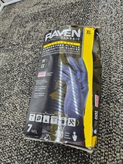 (QTY 300) SAS Raven 66519 Black Nitrile Gloves Powder Free 7mil XLarge XL
