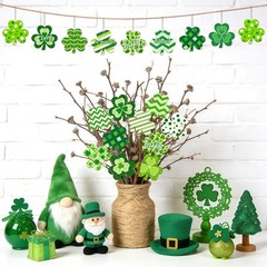 80PCS Wooden Shamrock Ornaments to Paint St. Up 3.15 inches, Shamrock02