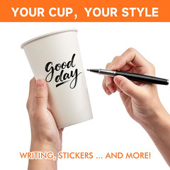 100 Pack 12 Oz Disposable Coffee Cups with Lids and Sleeves, Paper Coffee Cups f