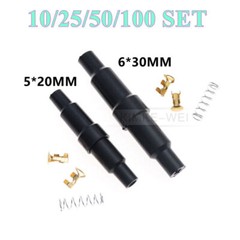 10/25/50/100Stk 5x20mm 6x30mm Sicherungshalter mit Crimpkontakt und Feder Neu