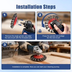 8 Pack 4″ Twist Knotted Wire Wheel Brushes for Angle Grinder, Heavy-Duty Rust Re