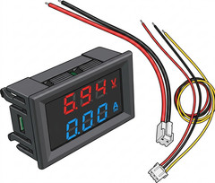 2pcs DC 100V 10A Voltmeter Ammeter LED Dual Volt Amp Meter Voltage Current Gauge