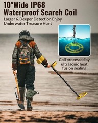 MIYAY Metal Detector for Adults Waterproof LCD Display Pinpoint 10in Coil