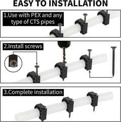 50 Pack 3/4″ Half Clamps J-Hook with Screws, PEX Clips J-Clamp for Tubing Pipe S