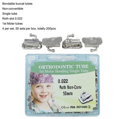 Dental Orthodontic Buccal Tubes 1st 2nd Molar Bondable Tube Roth MBT 022 Single