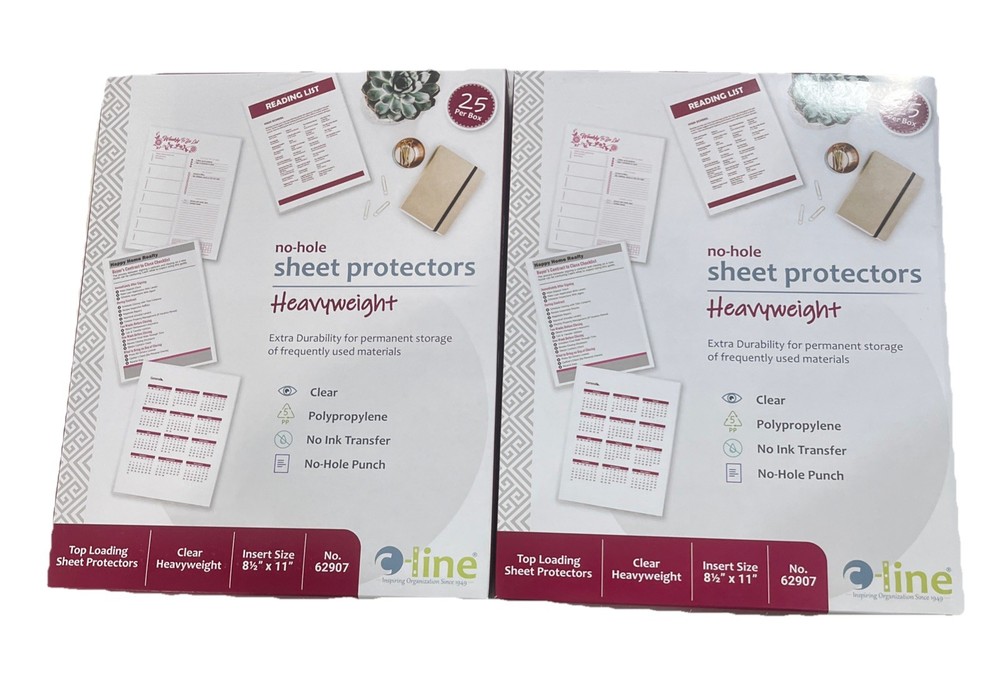 C-Line No hole Sheet Protectors Clear (8 1/2 x 11) 25 Per Box