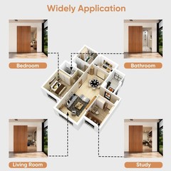 JUBEST 32″ Concealed Barn Door Hardware Kit with Soft Close Mechanism, Wall M…