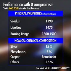 20 Sticks Flux Coated Brazing Rods Bcup-5 15% Silver Solder Phos Copper Brazing