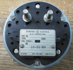 General Electric 50-100111FXZZ2 D-C Ammeter 0-1400PSIG Type DB18 10-50MA Code FC