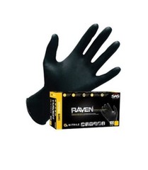 SAS Safety 66517 Raven Powder-Free Nitrile Disposable Glove, Medium