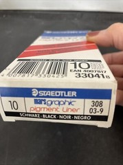 Staedtler Mars 0.3mm Fineliner Graphic Pigment Black Ink Box of 10 – New