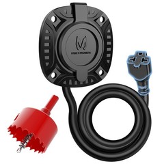 Heavy-Duty 5-in-1 T 20A 125V RV Shore Power Inlet Plug with 18″ Extension Cord