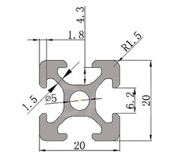 20*20*1000mm 2020 T-Slot Aluminum Extrusion For CNC 3D Printer Black 10 Packs US