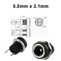 12V DC Power Barrel Jack Socket PCB Mount Female Connector For Laptop 2.1/2.5mm