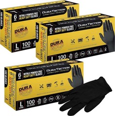Heavy Duty Black Nitrile Disposable Gloves, 6 Mil – Latex Free, Powder Free, …