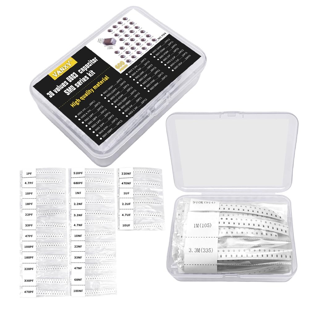 0603 SMD Capacitor Kits 30values*20pcs=600pcs 1PF10uF mlcc Multilayer Ceramic…