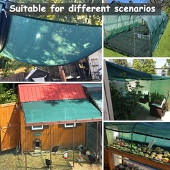 70% Green Shade Cloth with Grommets, 20 FT X 10 FT Heavy Duty HDPE Shade Cove…