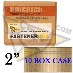 2″ 16 Gauge Straight Finish Nails 2 Inch 16 ga (2,500 ct) (Case of 10)