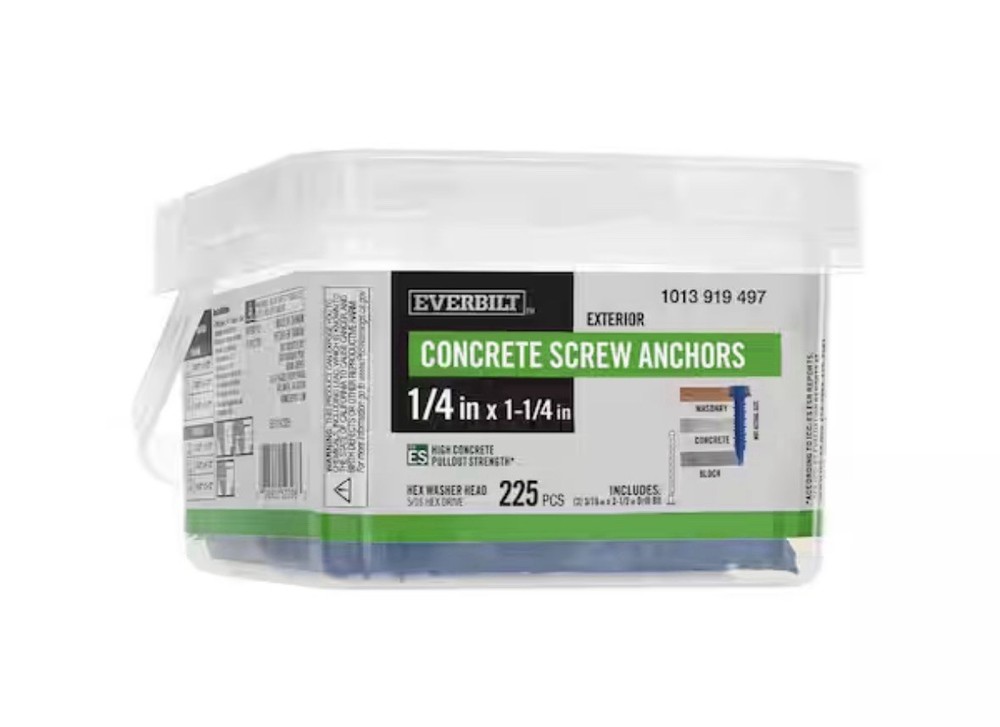 Everbilt Concrete Screws 1/4” X 1-1/4in Concrete Screws