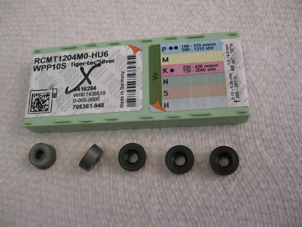 WALTER RCMT1204M0-HU6 WPP10S Lot of 5 Carbide Inserts