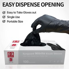 1000PCS Medical Black Nitrile Exam Gloves-Latex & Powder-Free,FDA 501K Available