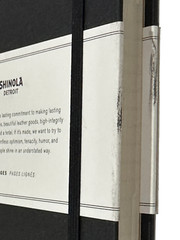 Shinola Detroit Axonius Branded Logo Black Ruled Medium Hard Linen Journal NEW