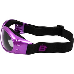 Birdz Eyewear Eagle Women’s Purple Foam Padded Motorcycle Goggles Clear Lenses