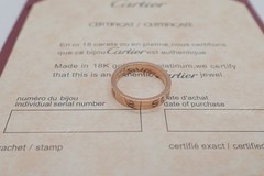 NewCartlerLOVE&Ring 18k.Yellow Gold 3.6 mm Wedding Band Size US 7