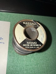 1.5 lbs Nassau Smelting & Refining Co, Rosin Core Solder Lashing wire #n3