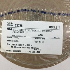3M 273L IMPERIAL MICROFINISHING FILM ROLL 15 MIC .787 X 200 FT X .787 NEW