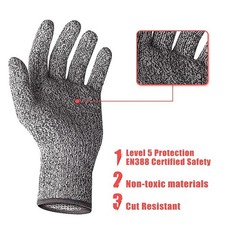 6 Pairs Cut Resistant Safety Gloves Level 5 EN388 Kitchen Work Protection
