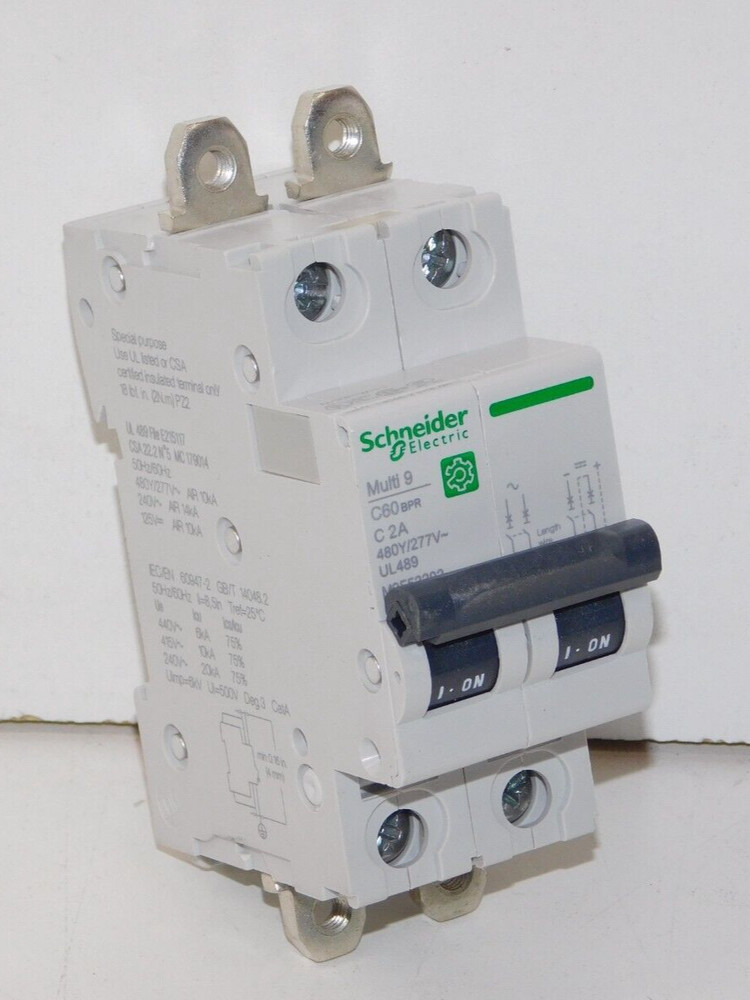 New Schneider Electric M9F52202 Multi 9 Miniature Circuit Breaker C60BPR C 2A